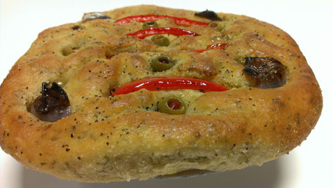 Focaccia Bread Classic Olive Pepper